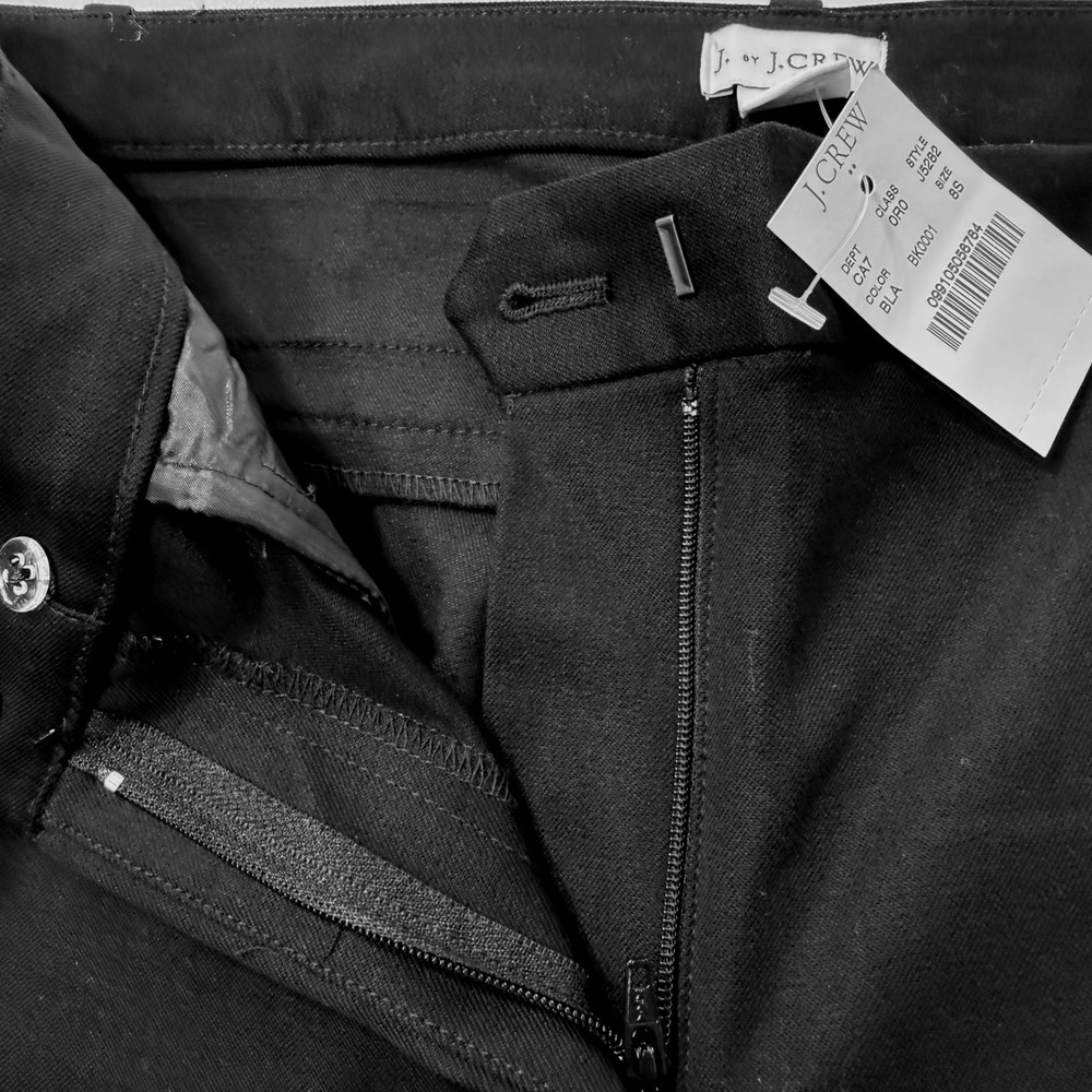 J By J. Crew Mid-Rise Straight Leg Pant Black Womens 8 - Picture 6 of 12